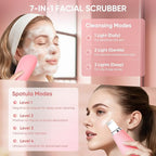 Silicone Face Scrubber Blackhead Scraper Rechargeable 2-in-1 Facial Cleansing - Image 4