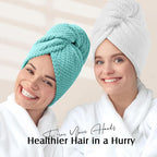 YFONG 2 Pack Microfiber Hair Towel Wrap - Image 7