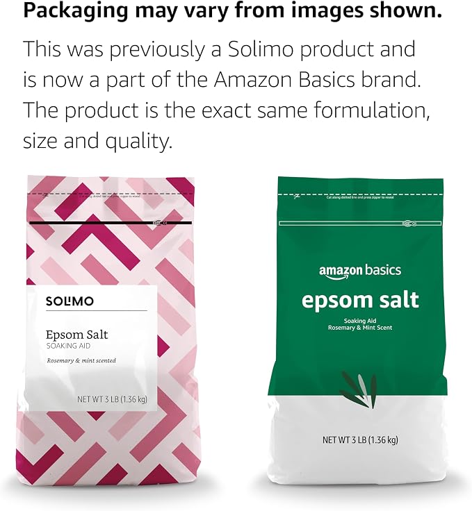 Amazon Basics Epsom Salt Soaking Aid, Soothing Rosemary & Mint Scent, 3 Pound - Image 3