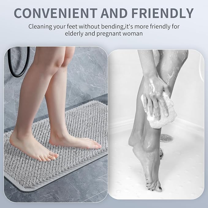 Yolife Shower Foot Scrubber Mat, Anti-Slip Bath Mat - Image 5
