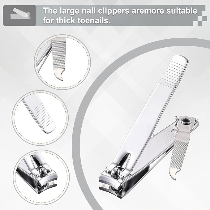 Bememo 24 Pcs Stainless Nail Clippers Set 2 Sizes Fingernail and Toenail - Image 3