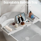 Bathtub Tray Caddy, Premium Bamboo Expandable Bath Tub Trays Table, Foldable - Image 2