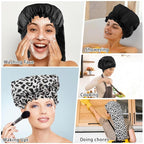 2 Pcs Large Shower Cap for Braids, Extra Long Shower Cap for Women Long Hair & - Image 6