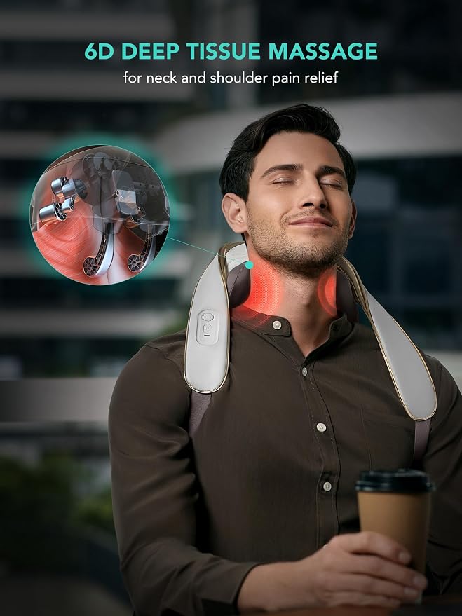 SKG 2025 Neck Massager for Pain Relief, Deep Tissue 6D Kneading - Image 3