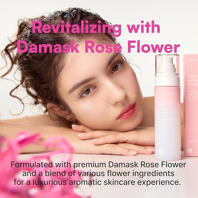 Face Republic Blooming Essence Rose Mist 100ml 3.38 fl oz | Instant Glass Skin - Image 7