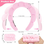 6Pcs Spa Set, Terry Cloth Headbands & Wrist Washbands - Image 2