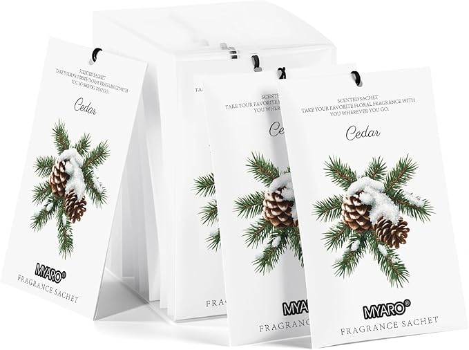 MYARO 12 Pack Cedarwood Scented Sachets by MYARO