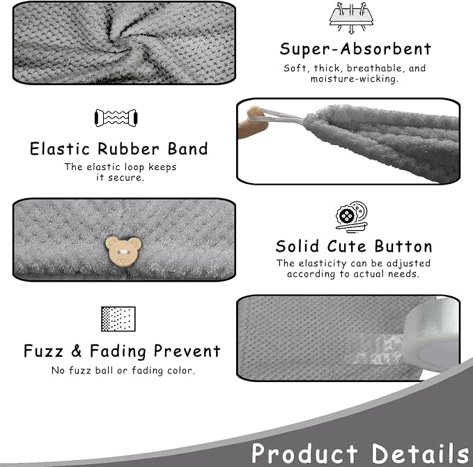 3 Pack Microfiber Hair Towel Wrap - Image 3