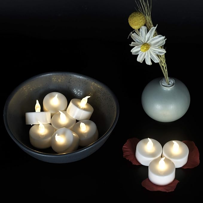 JUNPEI 50Pack Battery Tea Lights Candles- LED Tea Lights Realistic Bright - Image 3
