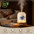 Essential Oil Diffuser, Hand Blown Glass Aromatherapy Diffuser, Ultrasonic Cool - Image 3