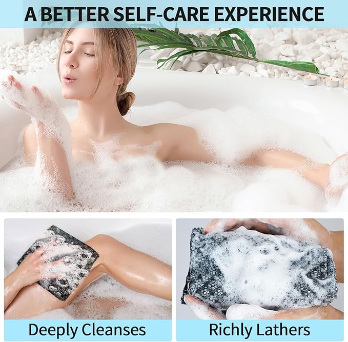 Exfoliating Washcloth Shower Towels, Premium Japanese Exfoliating Body Scrubber - Image 6