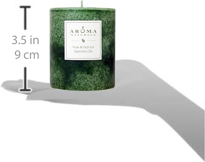 Aroma Naturals Holiday Juniper, Spruce and Basil Essential Oil Pillar Candle - Image 5