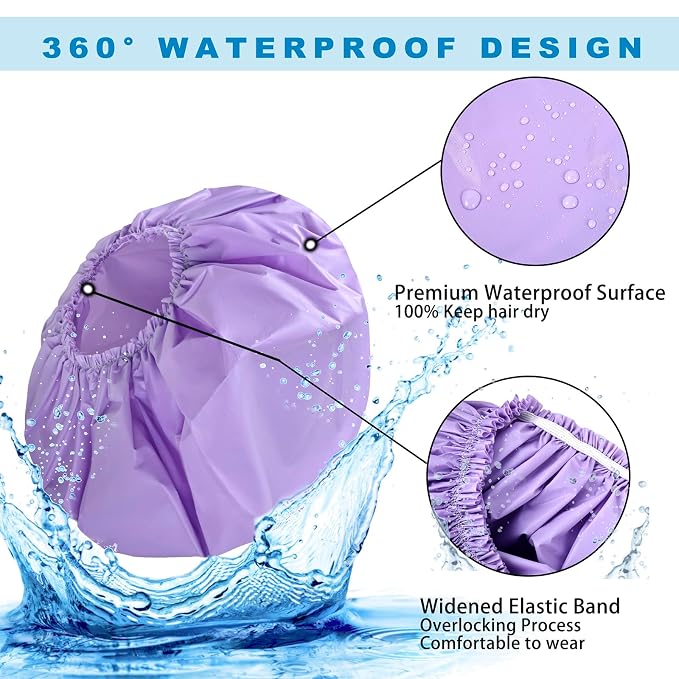 Jumbo Size Shower Cap 2 PCS Waterproof Shower Caps - Image 8