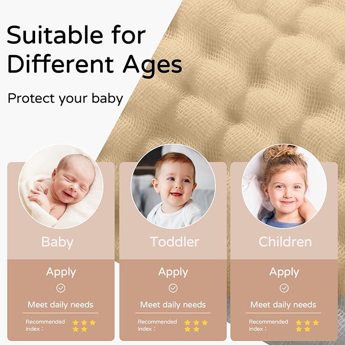 Yoofoss Hooded Baby Towels for Newborn 2 Pack 100% Muslin Organic Cotton Baby - Image 5