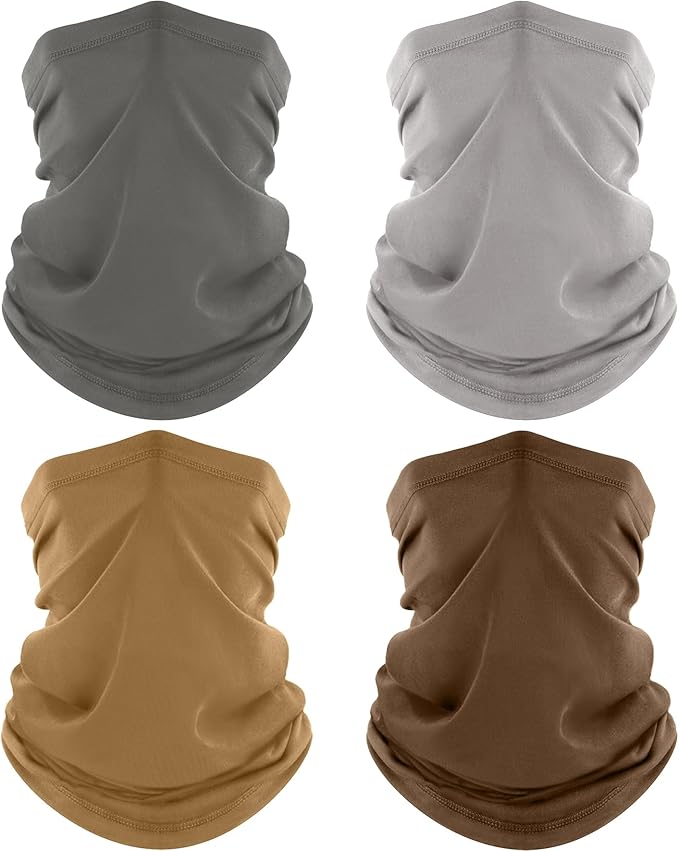 ROXUN 4 Pack Neck Gaiter, Cooling Breathable Face Mask UV Protection Scarf by Roxun