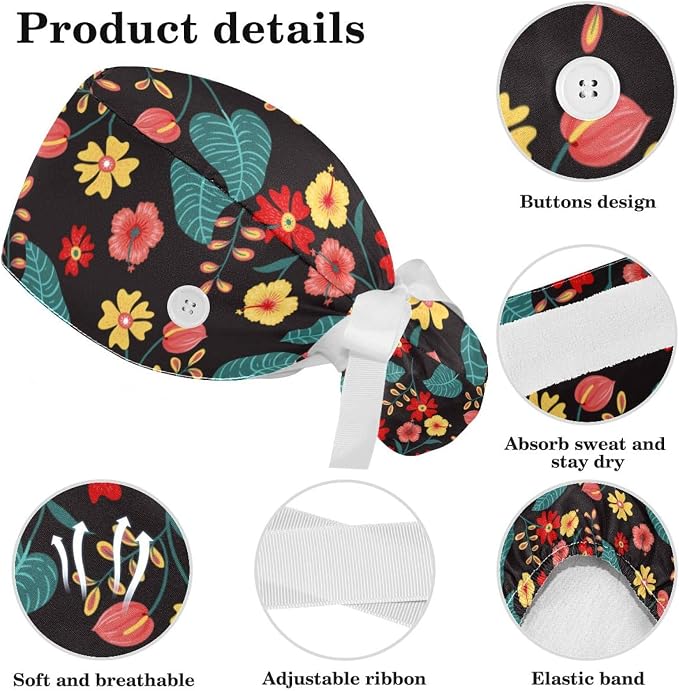 Women's Working Caps with Scrunchies Tarot Pattern Background Lace-Up Hat - Image 4