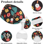 Women's Working Caps with Scrunchies Tarot Pattern Background Lace-Up Hat - Image 4