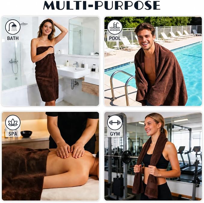 SEISSO 2 Pack Extra Large Bath Towels 63"x35", Bath Sheets - Image 7