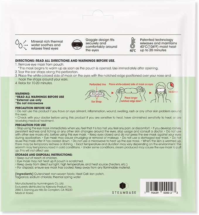 Steam Eye Mask for Dry Eyes and Puffiness, Fast Relief Disposable Self Heating - Image 3