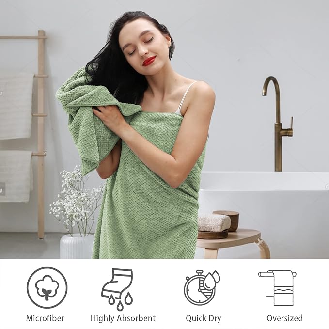 Hand Towels Set 2 Pack-16“x31”, Ultra Soft Microfibers Bathroom Towel Set - Image 2