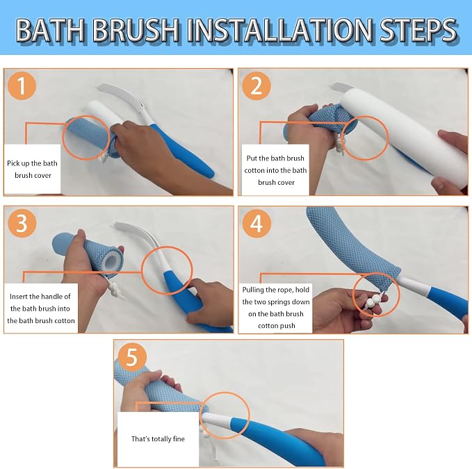 Shower Body Brush Skin Exfoliating Curved Back Scrub Brush Massage Bath Brush - Image 8