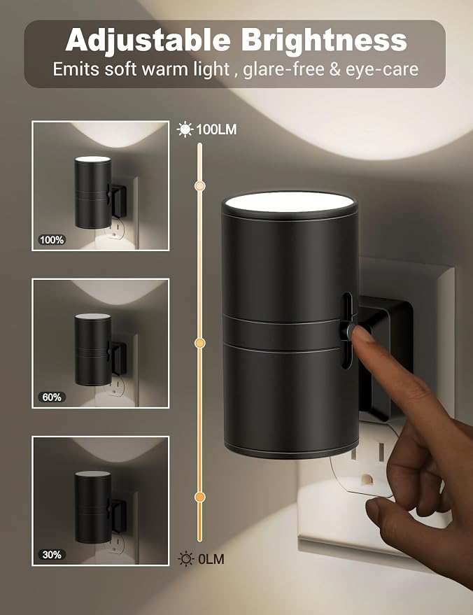 Night Lights Plug into Wall, Dimmable Night Light Plug in, Modern Night Lights - Image 2