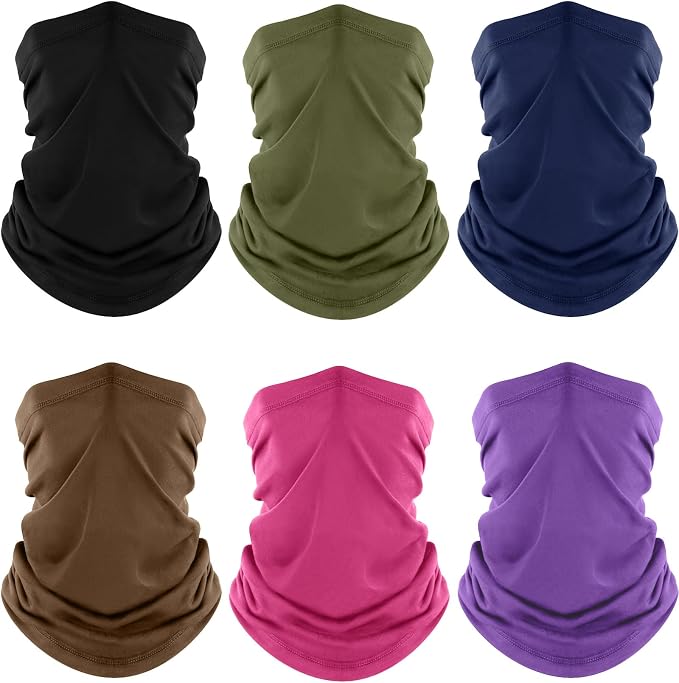 Fuinloth Neck Gaiter, 6 Pack Cooling UV Protection Bandana Face Mask Gator Scarf by fuinloth