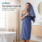 ecolook Bath Towels Set of 4, 100% Cotton, 27 x 55 Inches, Quick-Drying & - Image 2