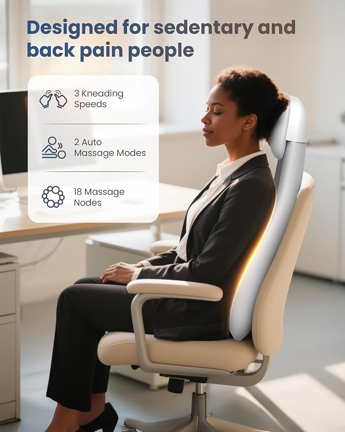 COMFIER Cordless Back Massage Chair Pad - Image 4