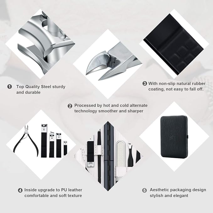 Professional Stainless Steel Nail Clipper Travel & Grooming Kit Nail Tools - Image 5