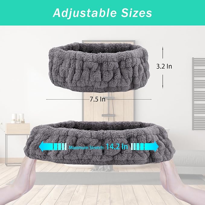 Microfiber Spa Headband 3-Pack, Soft Terry Cloth Headband - Image 6