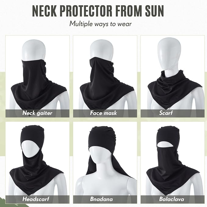 SATINIOR 3 Piece Balaclava Face Cover Sun Protection Neck Cover Summer - Image 4