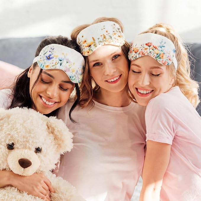 Cuffbow 6 Pack Plush Sleep Mask Set, Cute Plush Eye Masks - Image 6