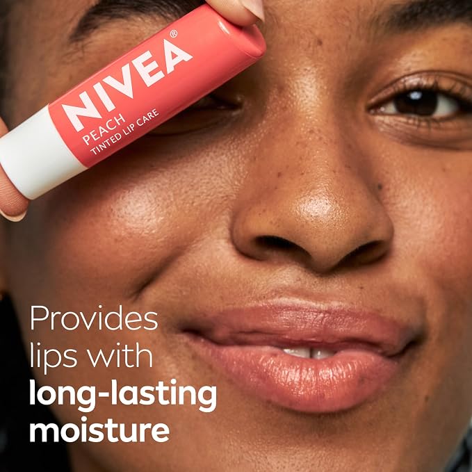 NIVEA Peach Lip Care, Tinted Lip Balm Pack - Image 6