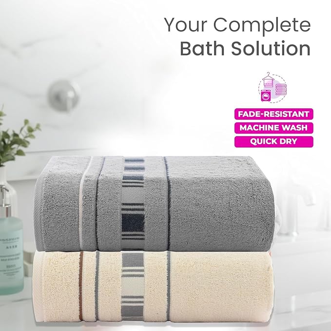 CASA COPENHAGEN X Line 2Pcs 100% Egyptian Cotton Large Designer Bathsheet - Image 2