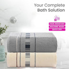 CASA COPENHAGEN X Line 2Pcs 100% Egyptian Cotton Large Designer Bathsheet - Image 2