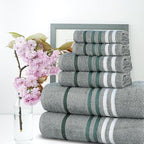 CASA COPENHAGEN Exotic 6Pcs 100% Egyptian Cotton Designer Towels Gift Set- Pine - Image 2