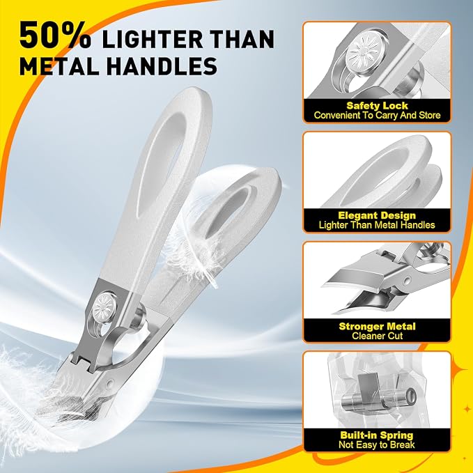 Toenail Clippers for Thick Toenails, Wide Jaw Opening Nail Clippers for Men - Image 4