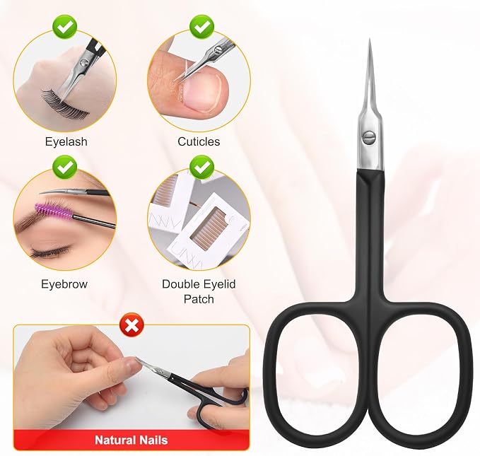 CGBE Cuticle Scissors Extra Fine Curved Blade, Super Slim Manicure Scissors - Image 5