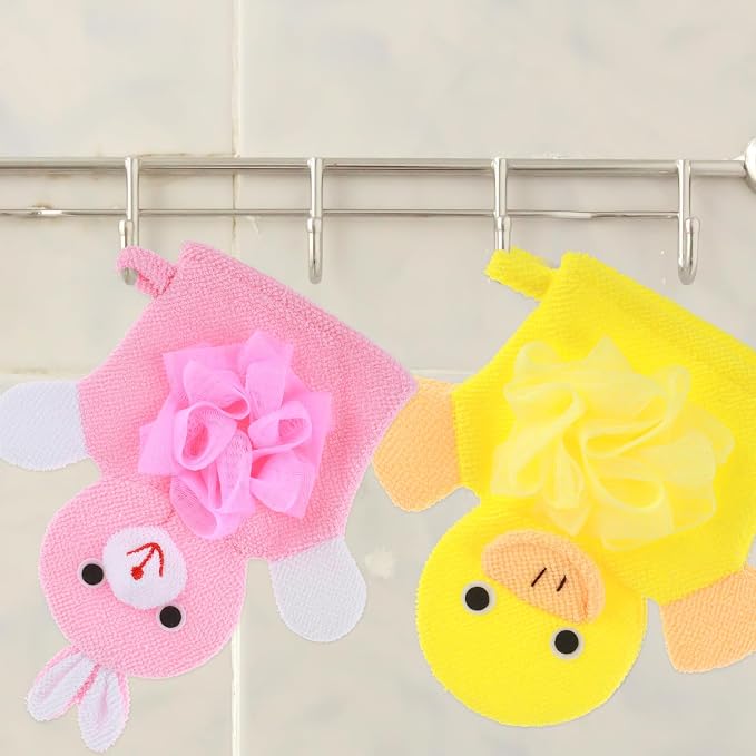 Bath Gloves Loofah for Kids, Cartoon Exfoliating Gloves, Cute Animal Washcloths - Image 7