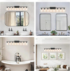 8 Light Black Bathroom Vanity Light Fixture, Long Farmhouse Vanity Lights Over - Image 7