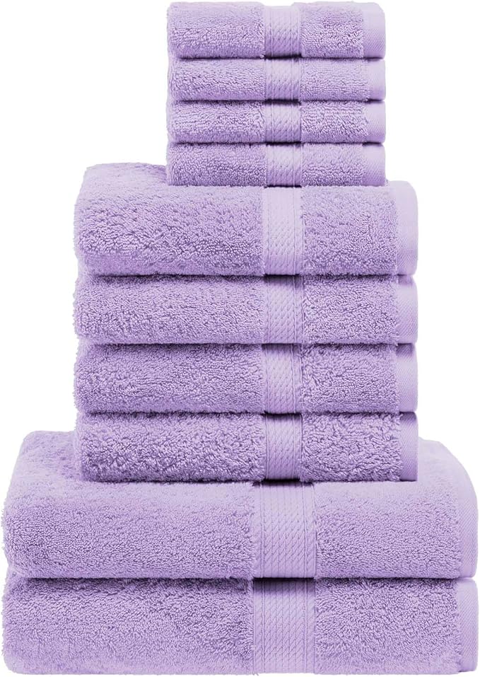 Superior Egyptian Cotton Pile 10 Piece Towel Set, Includes 2 Bath, 4 Hand - Image 2