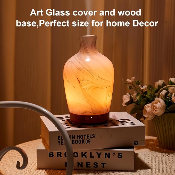 Classical Vase Art Glass Aromatherapy Diffuser 160ml ultrasonic Cool Mist Scent - Image 8