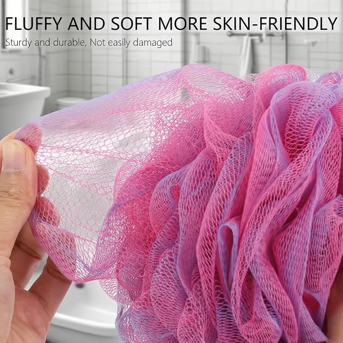 BTYMS XXL Large Loofah Bath Sponge 100g/pc, Exfoliating Mesh Pouf Bath - Image 4