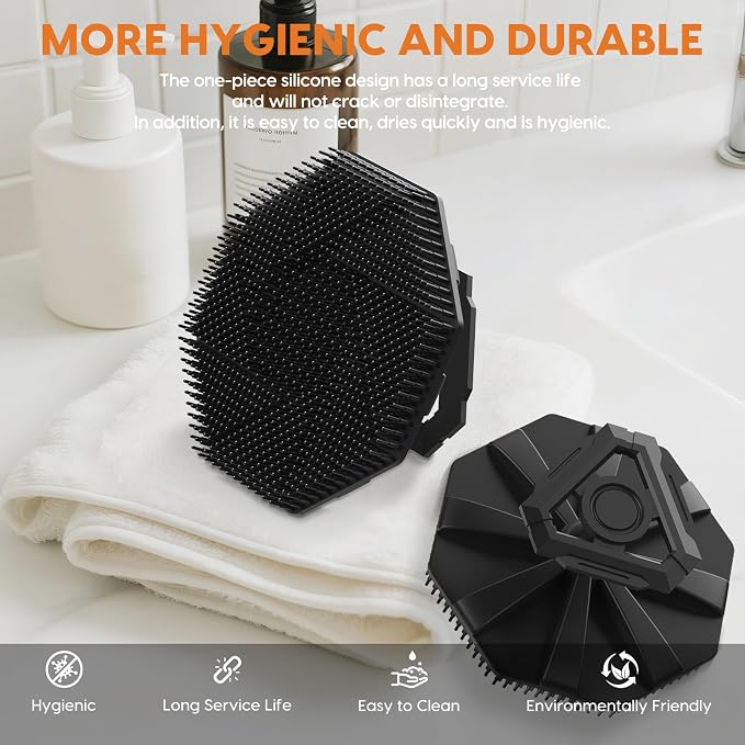 Silicone Body Scrubber, Non-Slip Handheld Cleansing Brush, Rich Foam, Deep - Image 2