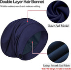 Sleep Cap Bonnet for Sleeping, Adjustable Cooling Ice Silk Lined Hair Bonnets - Image 7