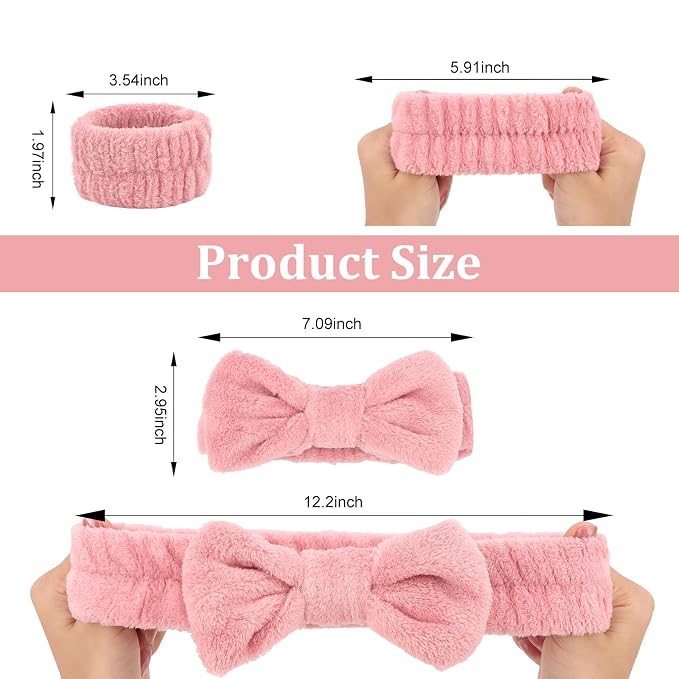 CIEHER 12 PCS Makeup Headband for Women Wrist Washband Scrunchies Cuffs for - Image 4