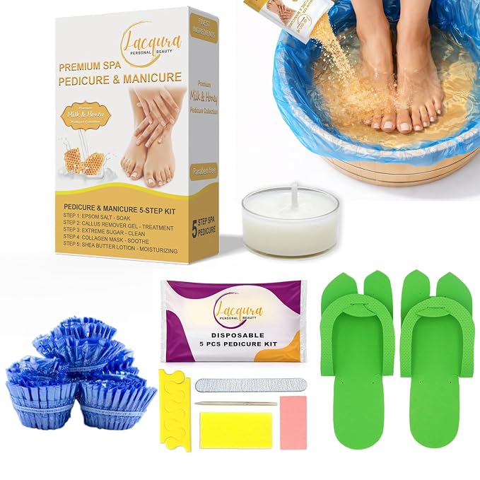 Deluxe 6 Step Pedicure Kit by Lacqura