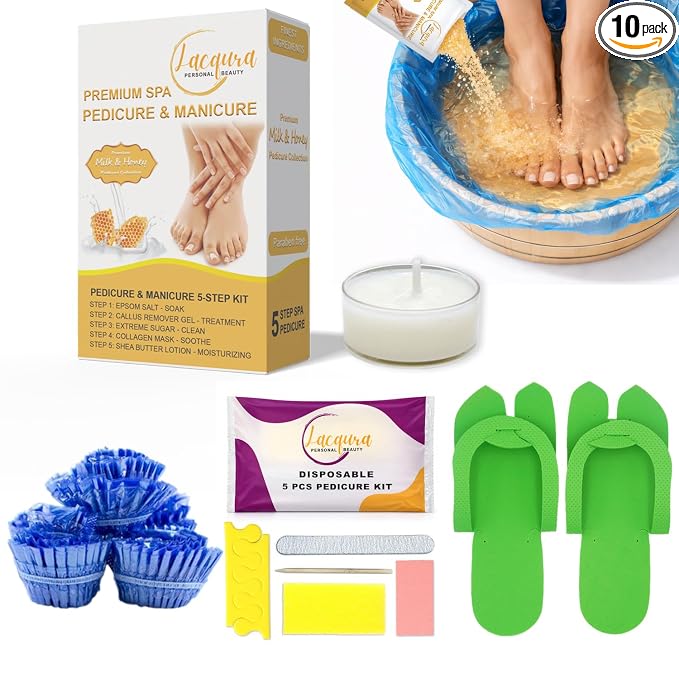 Deluxe 6 Step Pedicure Kit by Lacqura