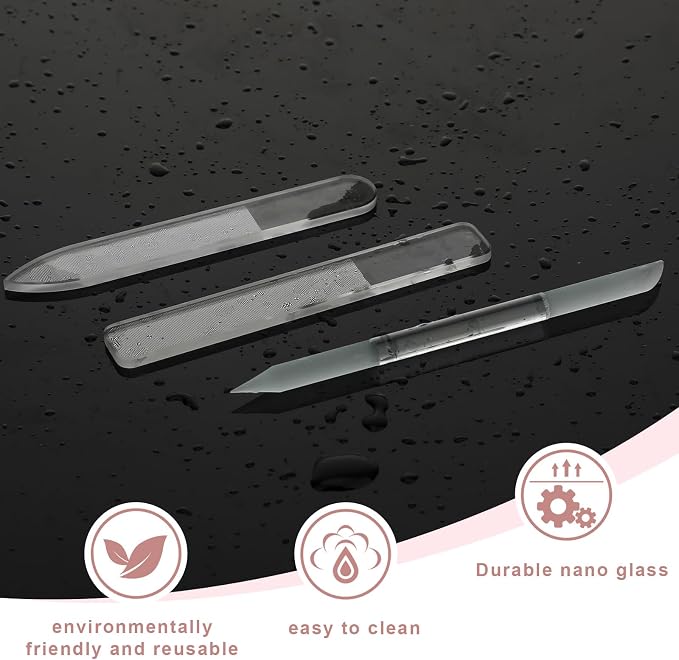 3 PCS Glass Nail Files for Natural Nails, Glass Nail Buffer and Shine Kit - Image 7